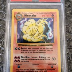 1999 POKEMON GAME HOLO SHADOWLESS NINETALES #12 PSA 7 NEAR MINT NM