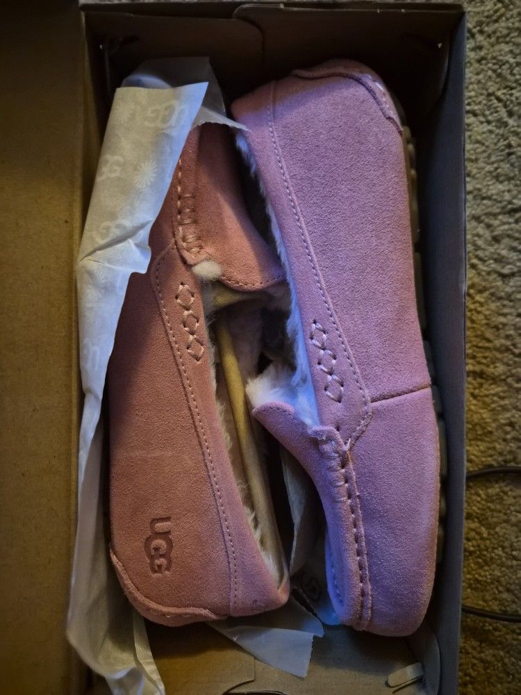 BRAND NEW: In Box Pink UGG Ansley Slippers Size 6 Womens