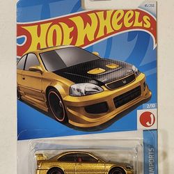 HOT WHEELS . J-IMPORTS . 2000 HONDA CIVIC SI. (GOLD VARIATION)