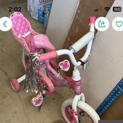 Nice 14 Inch Bike With Training Wheels/doll Seat