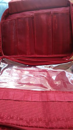 Revlon red make-up n brush purse