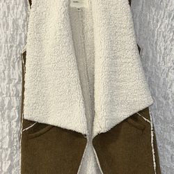 dylan: Faux Sherpa & Suede Vest, Pockets , Size: XS