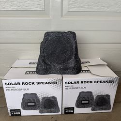 Herdio Solar Rock Bluetooth Speakers Set of Two (2x) – 8” Stereo Pair (120W) – Open Box