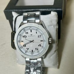 Tavan Men’s Privateer Series Watch White Dial Bezel  Stainless Steel Band New!