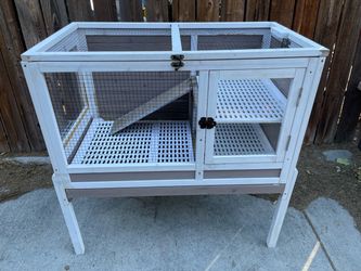 Guinea Pig Cage Wooden Indoor Bunny Cage Rabbit Hutch