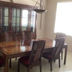 Wood Dinning Set And China Cabinet