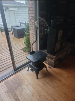 Pair Of Very Heavy Cast Iron Vintage Stoves Converted To Floor Lamps. $200 For Both