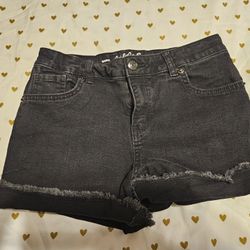 Cat & Jack Black Stretch Frayed Shorts Size XL 14
