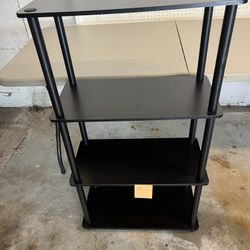 3-Tier Black Utility Shelf – Compact & Sturdy!