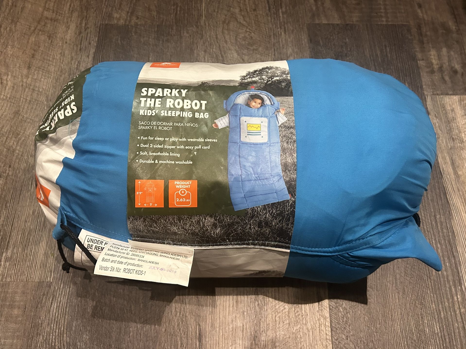The Ozark Trail Sparky The Robot Kid's Sleeping Bag