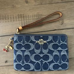 Coach Denim Wristlet 
