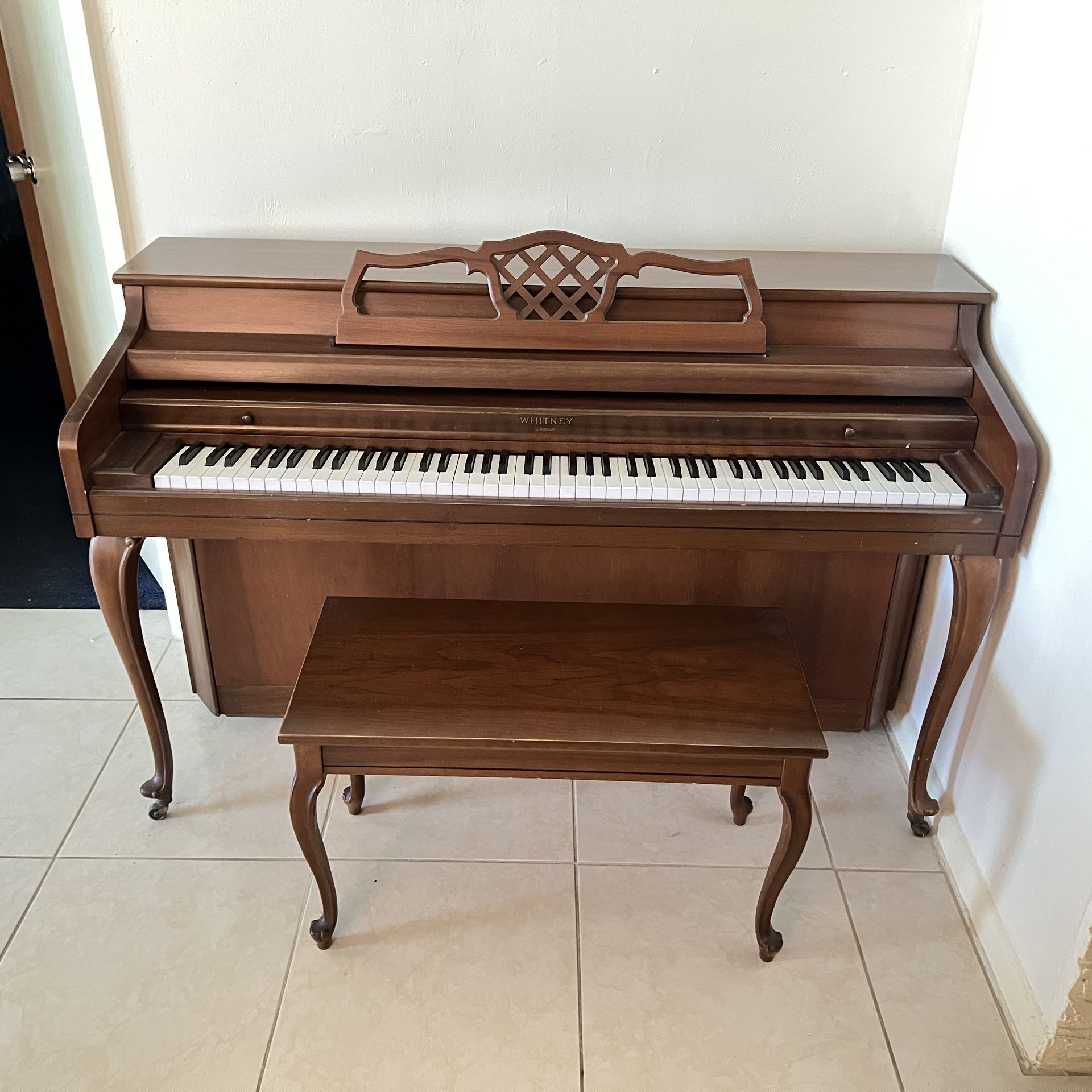 Whitney Piano- Excellent Condition
