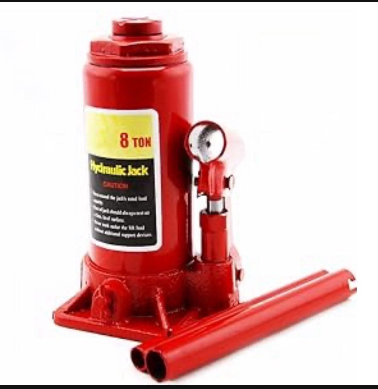 XtremepowerUS 8-Ton Heavy Duty Hydraulic Bottle Jack Large Capacity Weight Lifting Equipment with Handle, Red