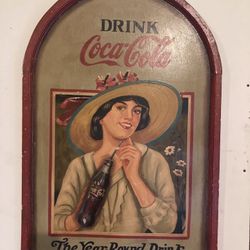 Handpainted" COCA COLA" Wooden  Sign