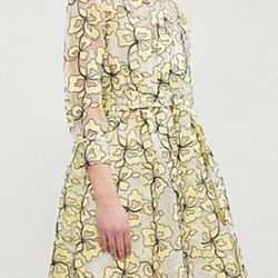 Maje Reality Floral-embroidered Organza Shirt Dress