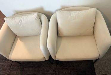 Velvet accent chairs set of 2 priced together