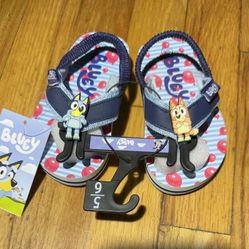 NEW Bluey Toddler Boy Flip Flops with Heel Strap