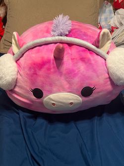 Squishmallows Toys | Squishmallows 18" Christmas Stackable Lola The Tie Dye Unicorn With Earmuffs