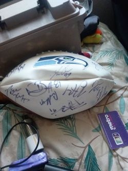 Signed Seahawks football