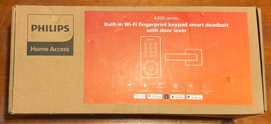 Philips WiFi Keypad Door Lock with Handle, Built-in WiFi, Voice, Fingerprint