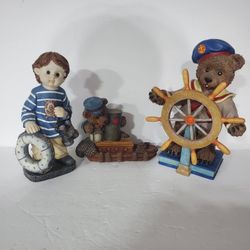 Resin Sailor Buddy And Bears All Three Figurines