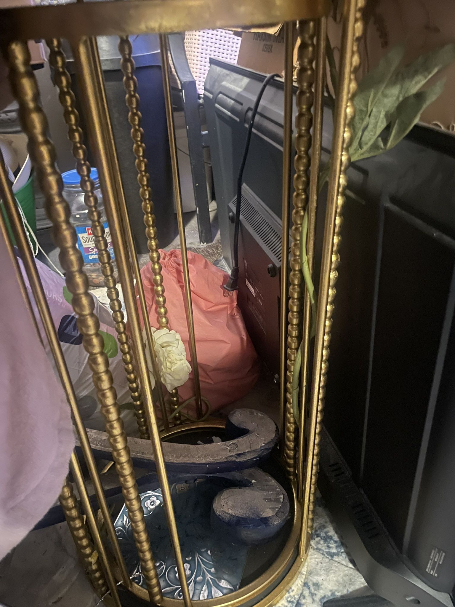Golden Brass Frame End Tables