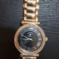 Gold Beverly Hills Polo Watch Used Scratched 