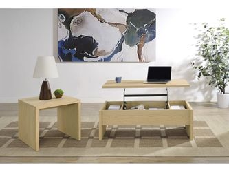 Canoga Light Oak 2-piece Lift Top Cocktail Coffee Table Set