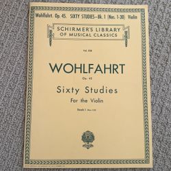 Wohlfahrt Op45 Sixty Studies For Violin
