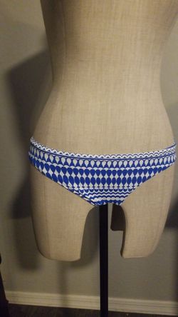 New Size S Small echo women's designer swimsuit bikini bottoms blue & white summer nwt