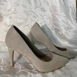 Gray Suede Heels 10W
