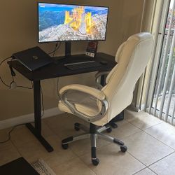 Desk, Chair, Monitor 