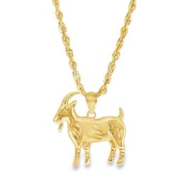 10k Yellow Gold Goat Charm Necklace