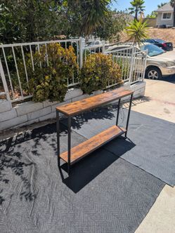 47" Modern Industrial Console Table / Narrow Entryway Sofa Table - Rustic Brown