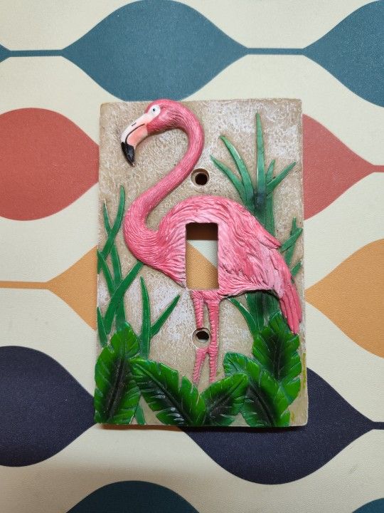 Pink Flamingo Light Switch Plate Cover
