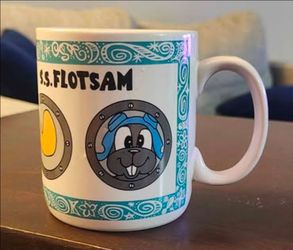 Rocky & Bullwinkle Universal Studios Mug S.S. Flotsam '91 Cup Mug Moose Squirrel