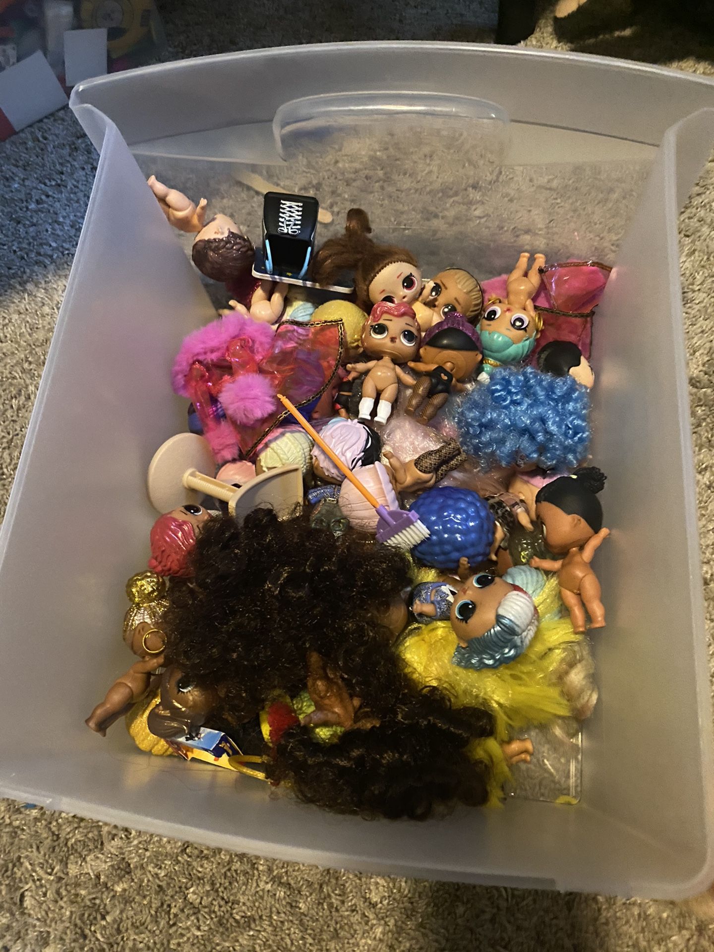 Box Filled With Lol Dolls