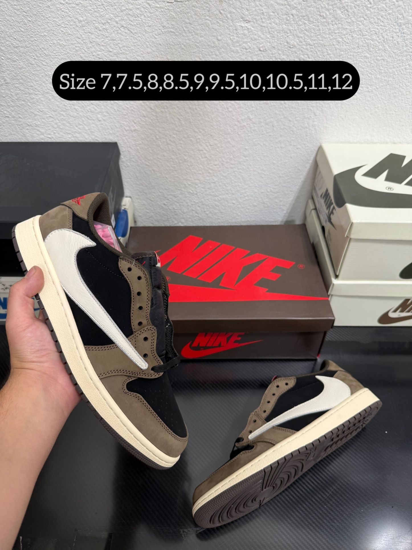 Nike Air jordan 1 low travis Scott Dark Mocha Size 7,7.5,8,8.5,9,9.5,10,10.5,11,12