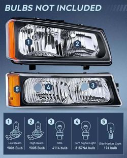 Left Headlight for 2003-2006 Chevy Silverado Avalanche 1(contact info removed)HD 2(contact info removed)HD
