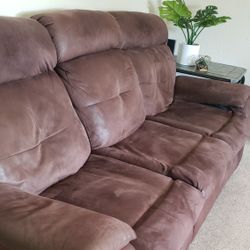 ASHLEY 🛋 Brown Soft Faux Leather power Recliner 
