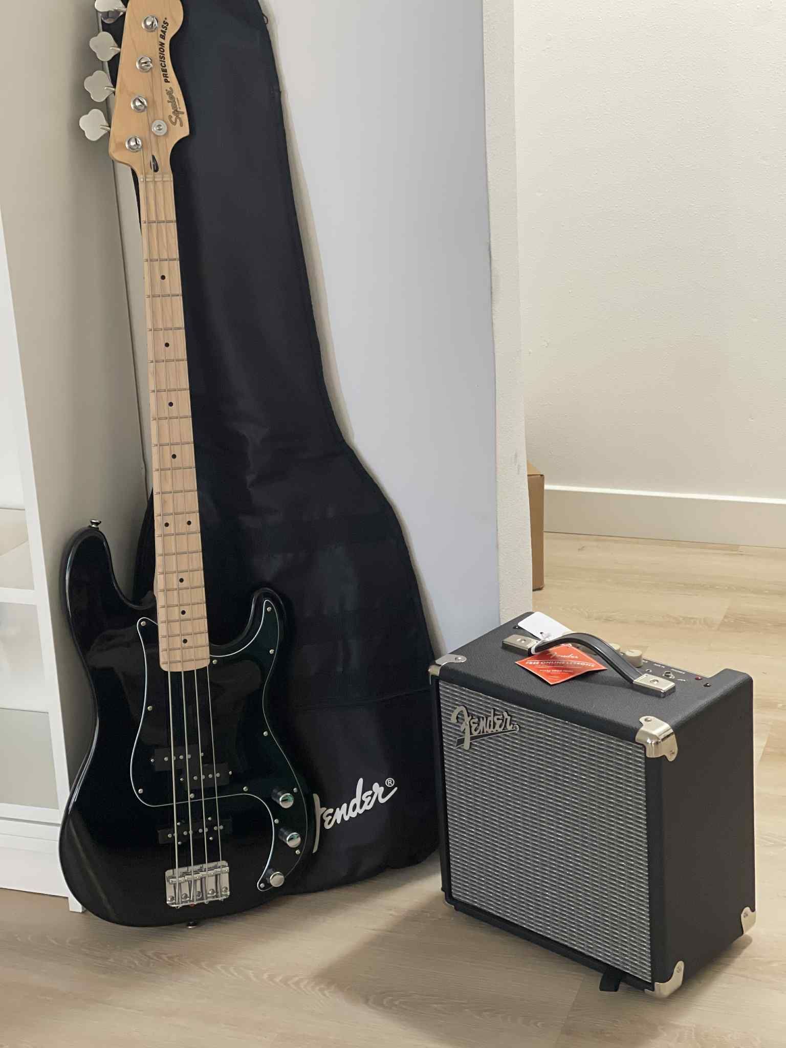 Bass Guitar And Amp 