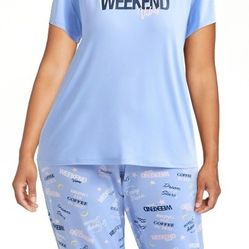 Women's and Women’s Plus Sleep Tee and Joggers Pajama Set, 2-Piece, Sizes .SMALL, XL and 3XL...NEW WITH TAGS