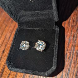 2ct Vvs1 Moissanite White Gold Plated Earrings 