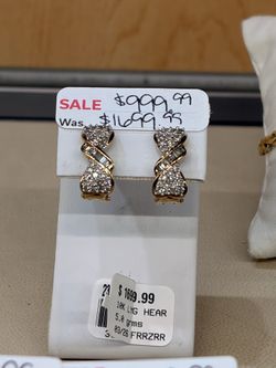 10k gold earrings real diamonds