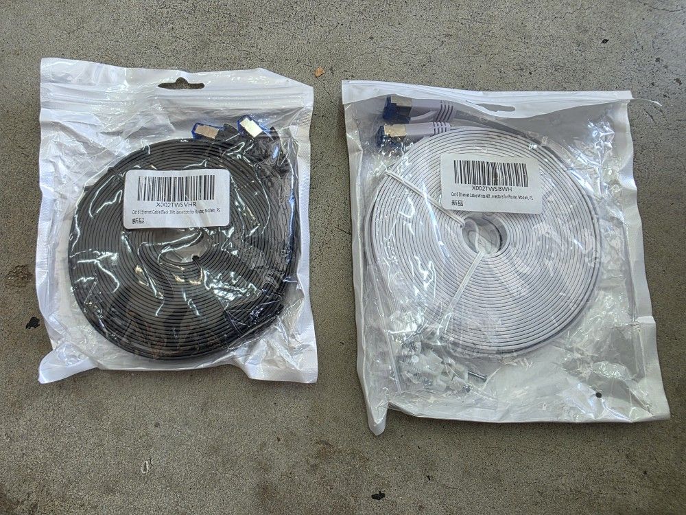 $10 Each Flat Slim Ethernet Cables Cat 5 6 7