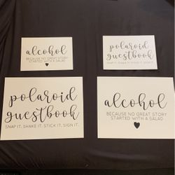 Wedding/baby Shower Polaroid Guestbook/ Alcohol Sign Cardstock Cut Outs