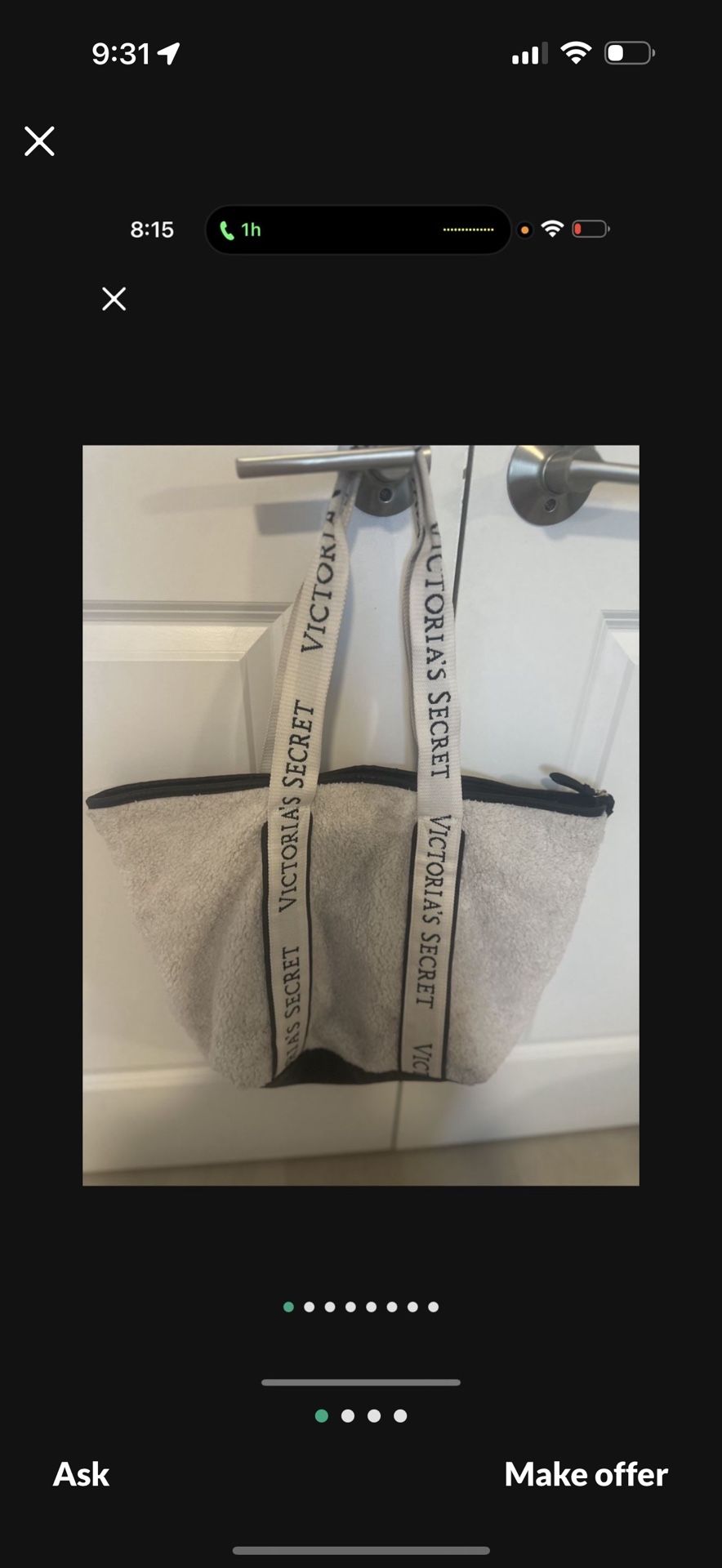 used Victoria Secrets white Tote