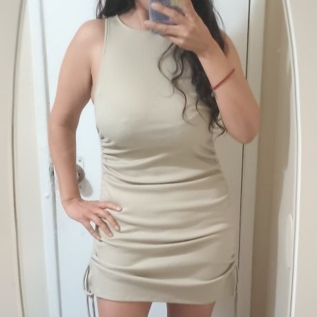 beige dress forever 21 Forever 21 Beige knit button up ribbed midi