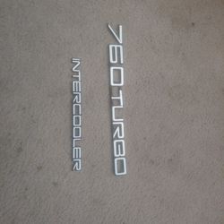  Volvo OEM “Intercooler” And "760 Turbo" Trunk Emblem Badge

