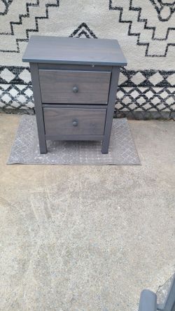 Gray 2-Drawer Nightstand